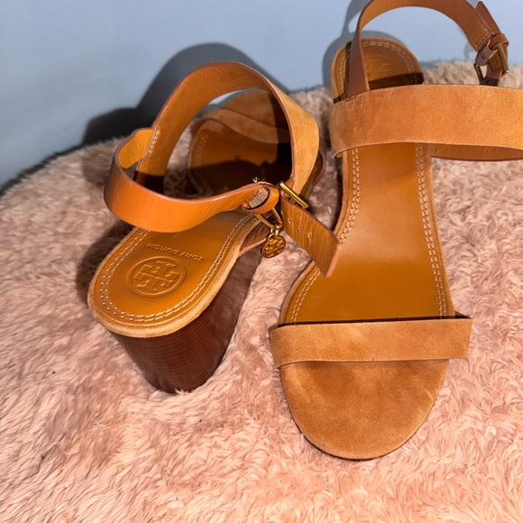 Tory Burch Brown Wedge Sandals - Picture 1 of 4